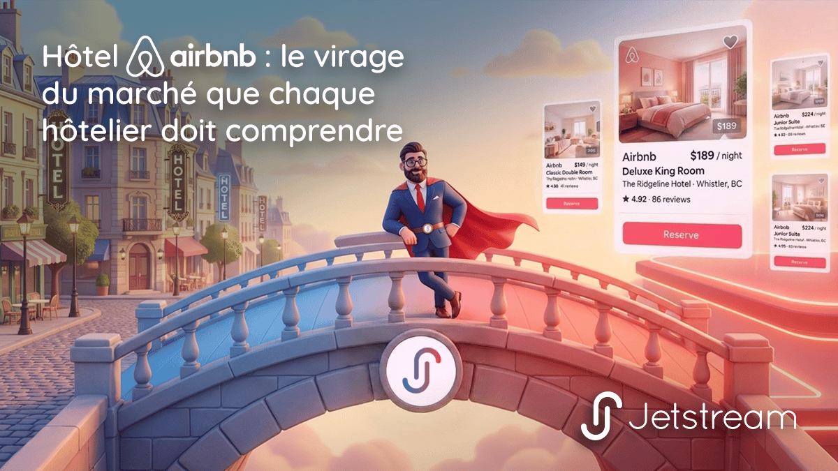 Infographie comparant les revenus de l'industrie hôtelière et les réservations Airbnb, avec des statistiques clés sur la durée des séjours et le nombre de clients.
