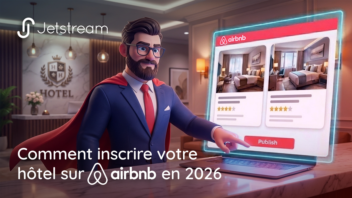 Un hôtelier explique à la réception d'un hôtel de charme comment inscrire son hôtel sur Airbnb.