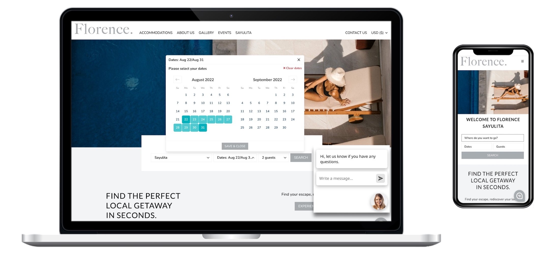Direct booking website by Jetstream 
