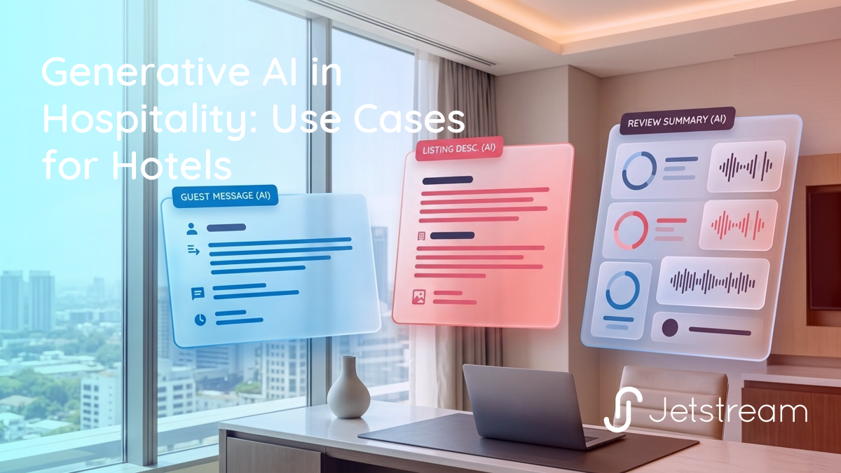 Generative AI use cases across hotel guest messaging, listing content, and distribution operations