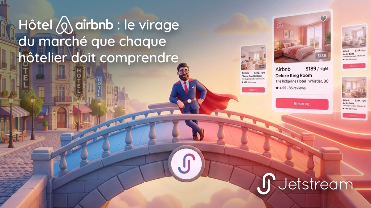 Infographie comparant les revenus de l'industrie hôtelière et les réservations Airbnb, avec des statistiques clés sur la durée des séjours et le nombre de clients.