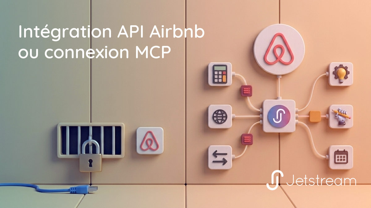 Intégration de l'API Airbnb comparée côte à côte à une couche de connexion MCP pour les agents IA se connectant à Airbnb