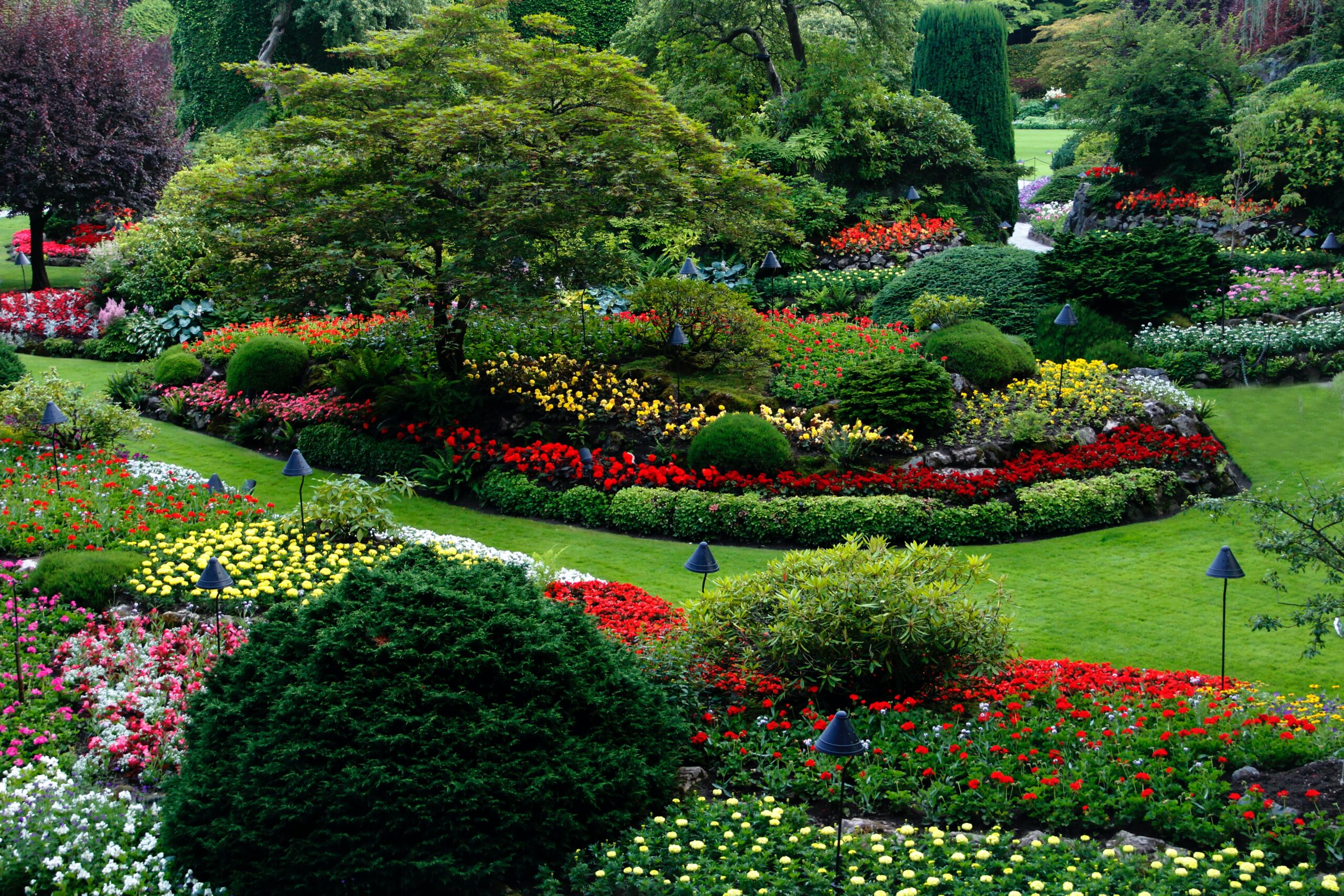 A landscaped garden as an example of a real estate agent side job