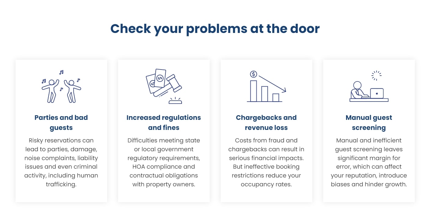 Autohost is a fast and reliable guest screening platform to steer clear of negative guest behavior.