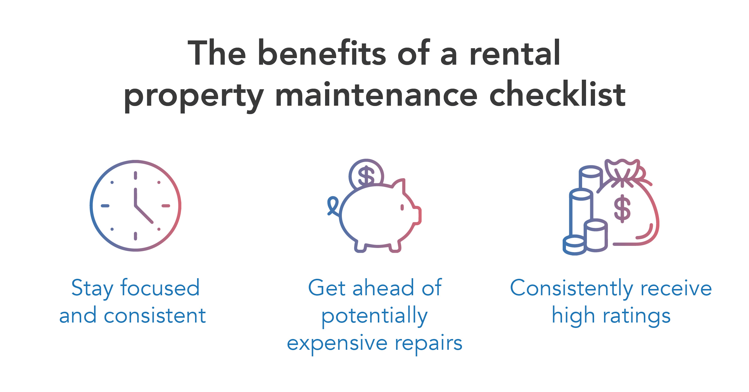 graphic: benefits of a rental property maintenance checklist