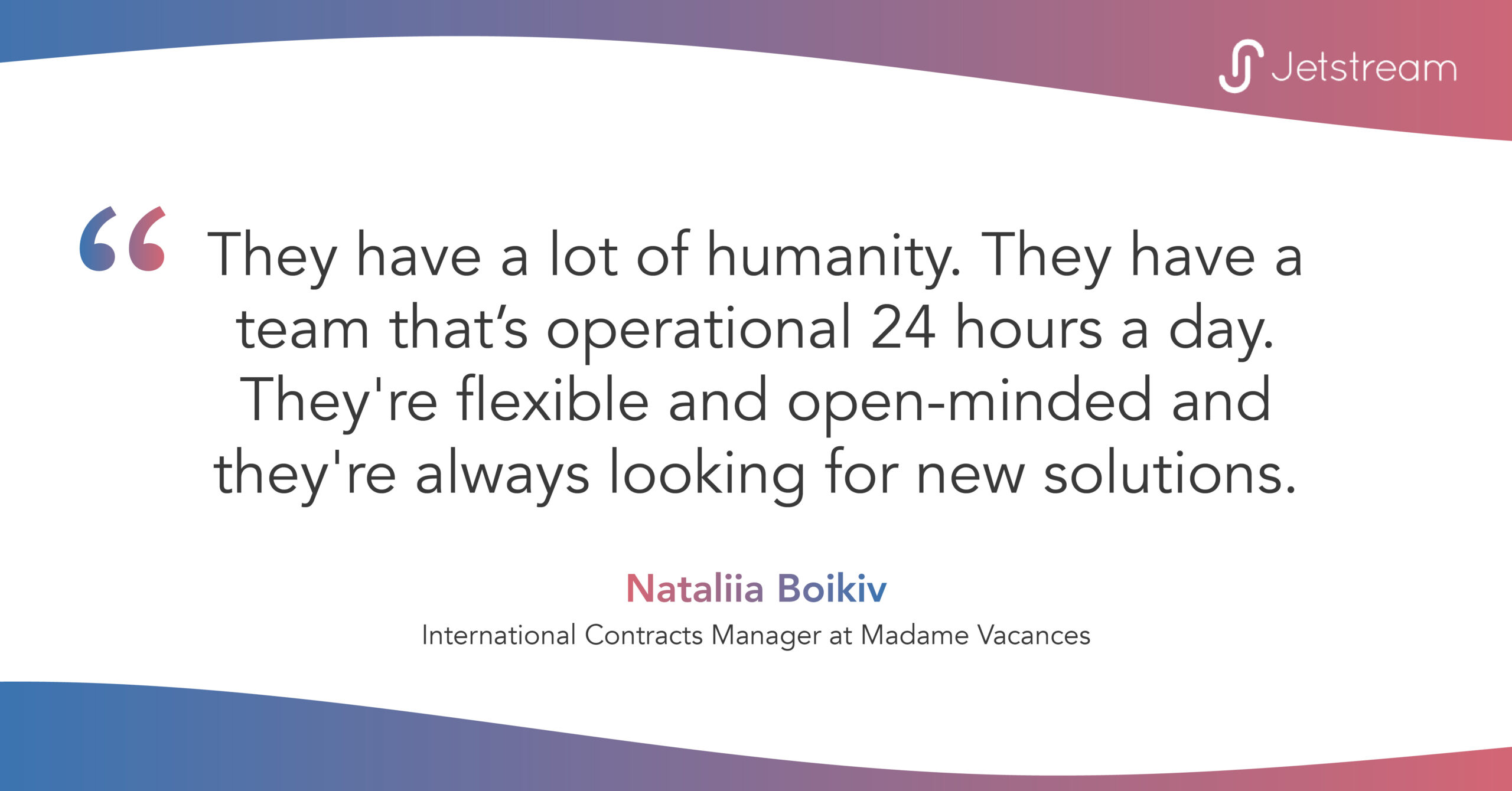 Vacasa vs Evolve vs Jetstream - Jetstream customer quote describing management company’s great customer service. 